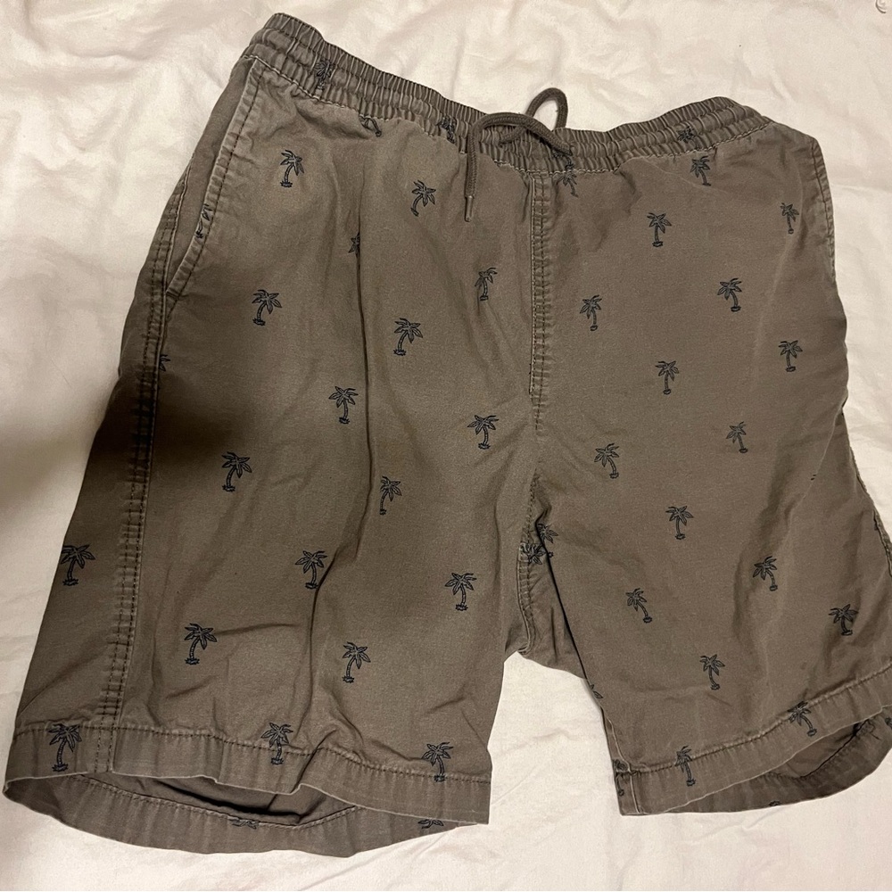 H&M Gray Palm Embroidered Shorts